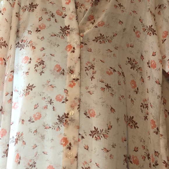 H.I.P Cold Shoulder floral sheer top - Picture 3 of 4